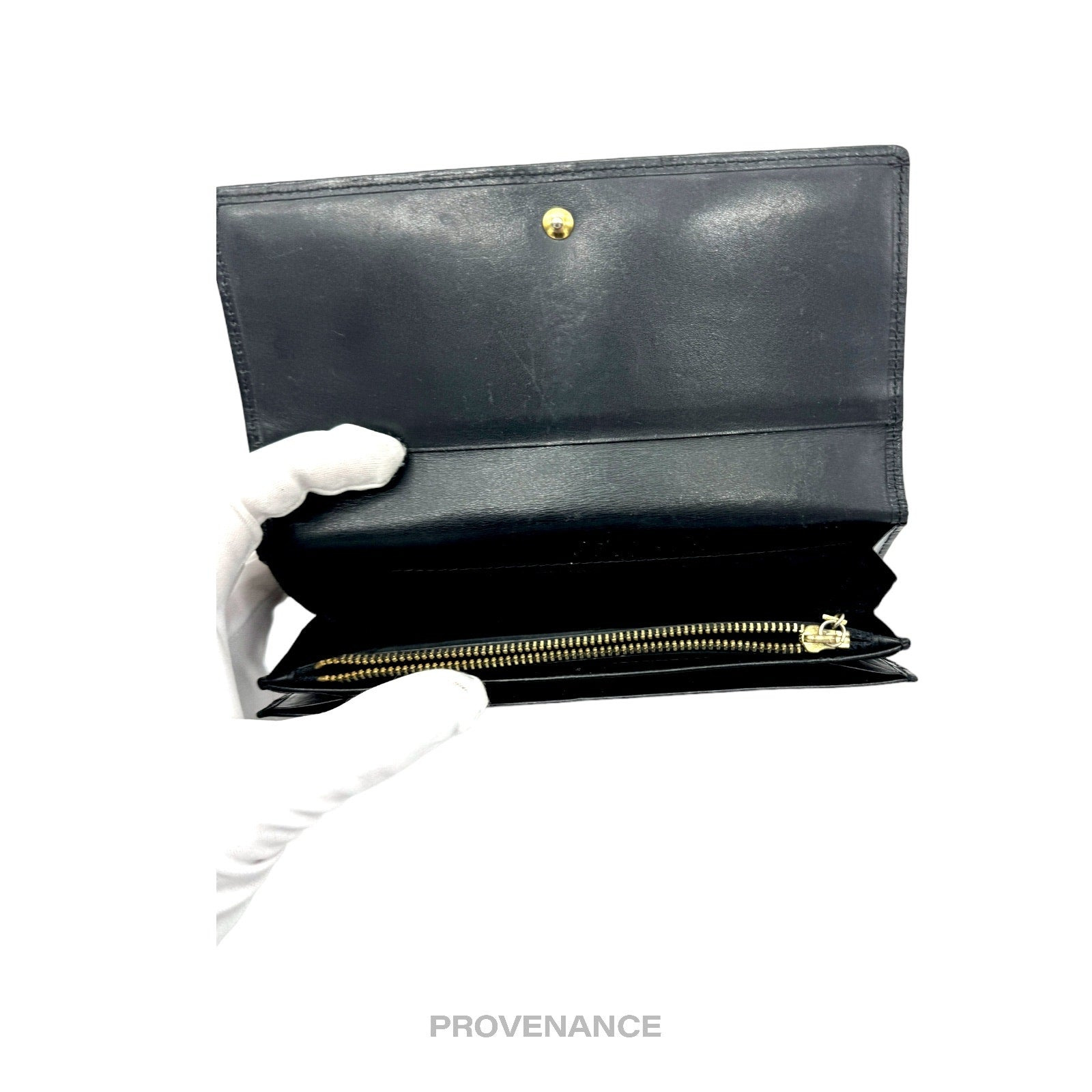 Givenchy Logo Snap Long Wallet - Black Leather - 9