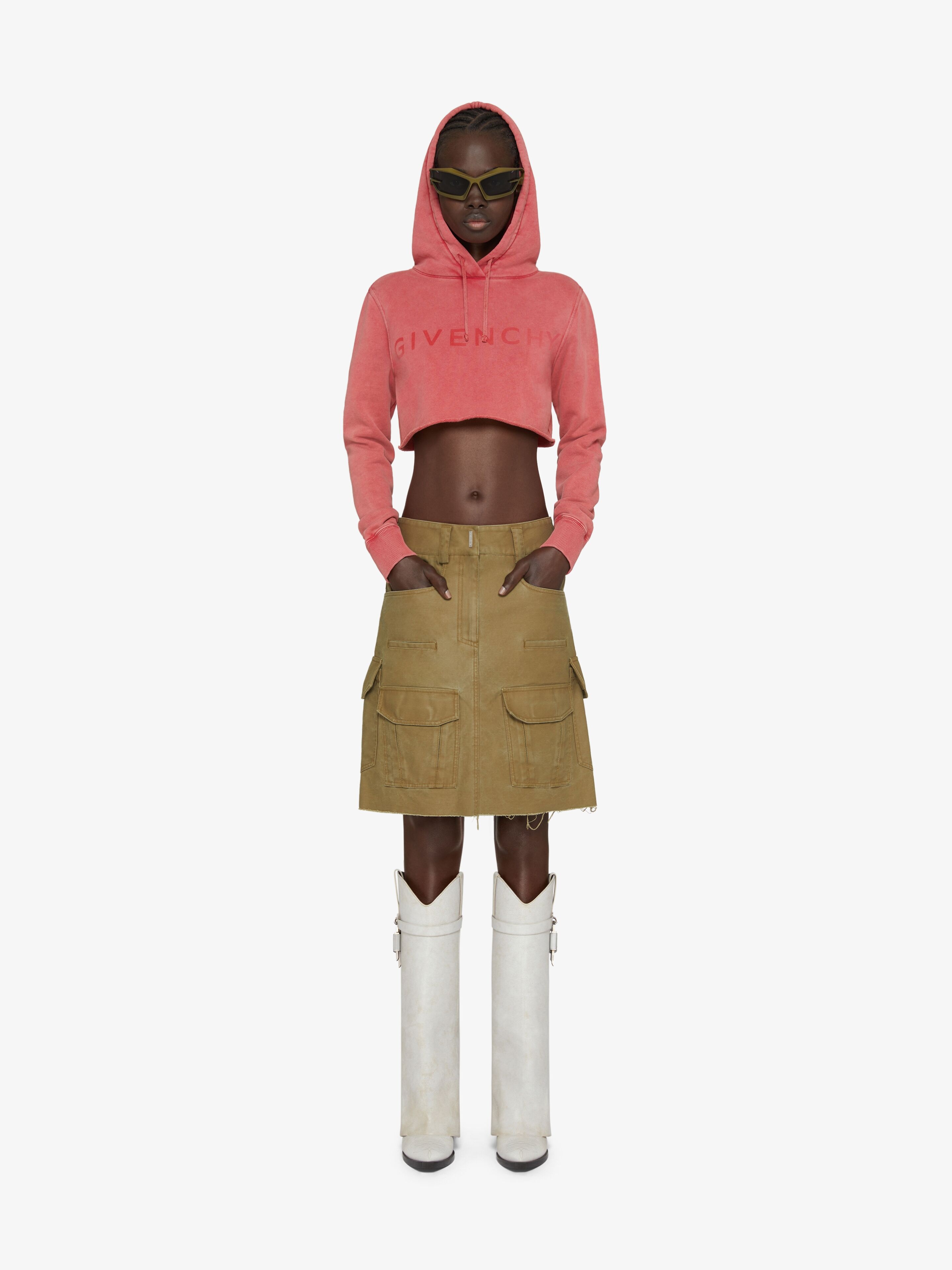GIVENCHY 4G CROPPED HOODIE IN FLEECE - 2