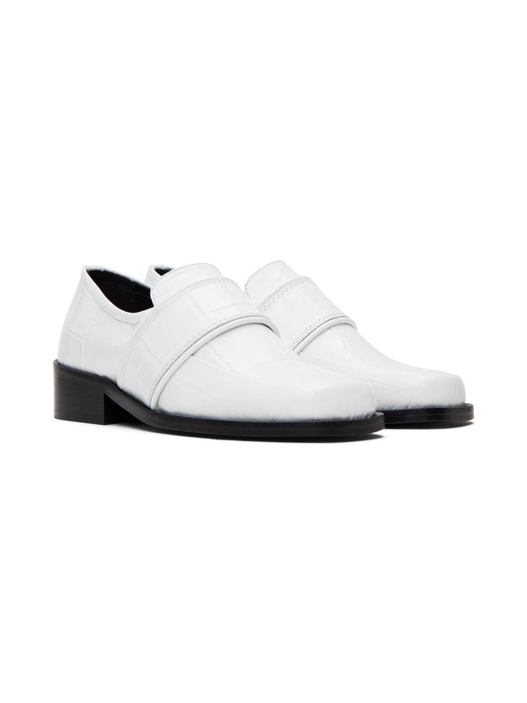 White Cyril Loafers - 4
