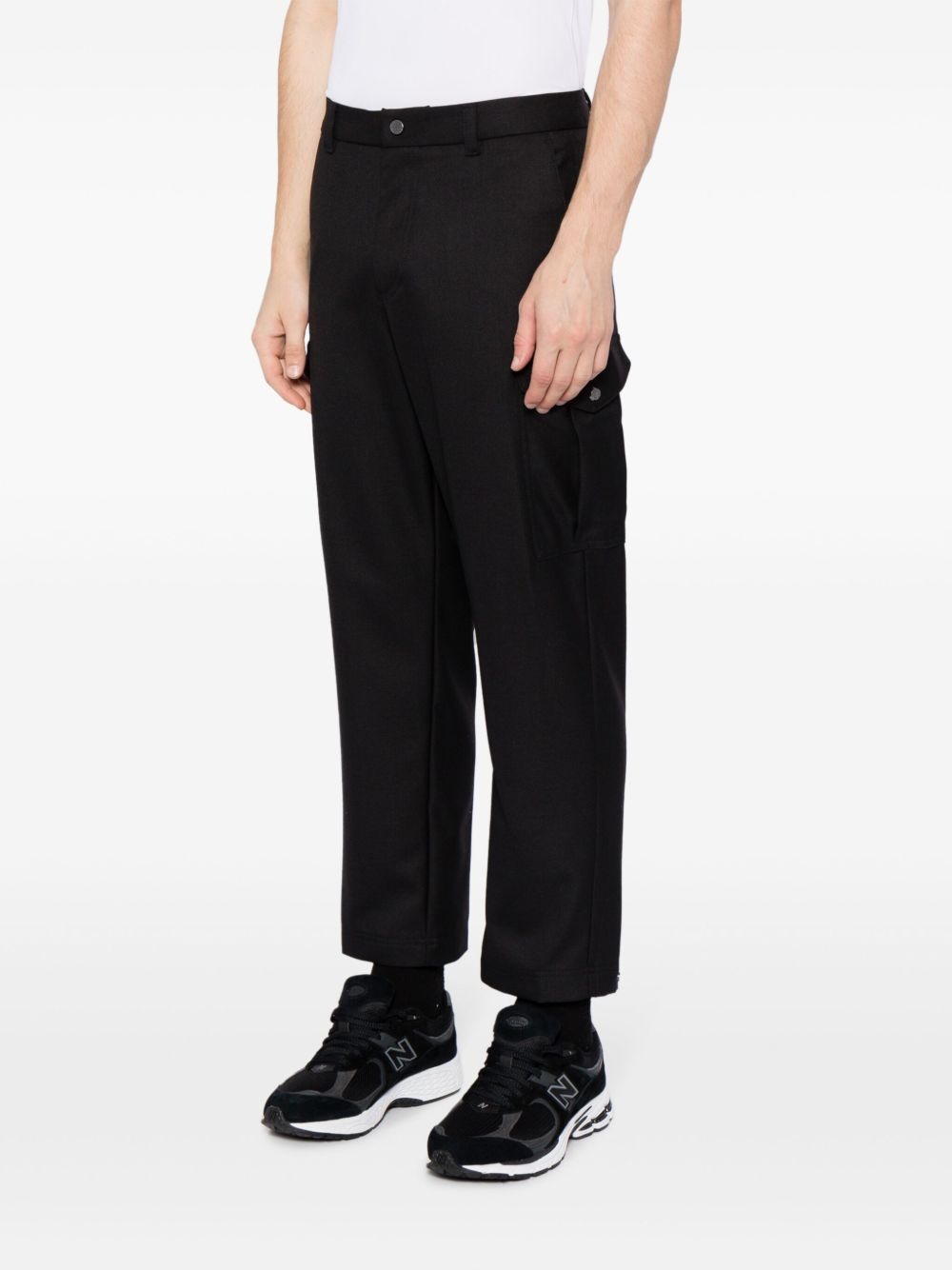 mid-rise tapered-leg trousers - 3