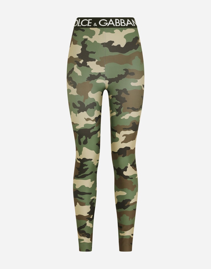 Camouflage-print jersey leggings - 1