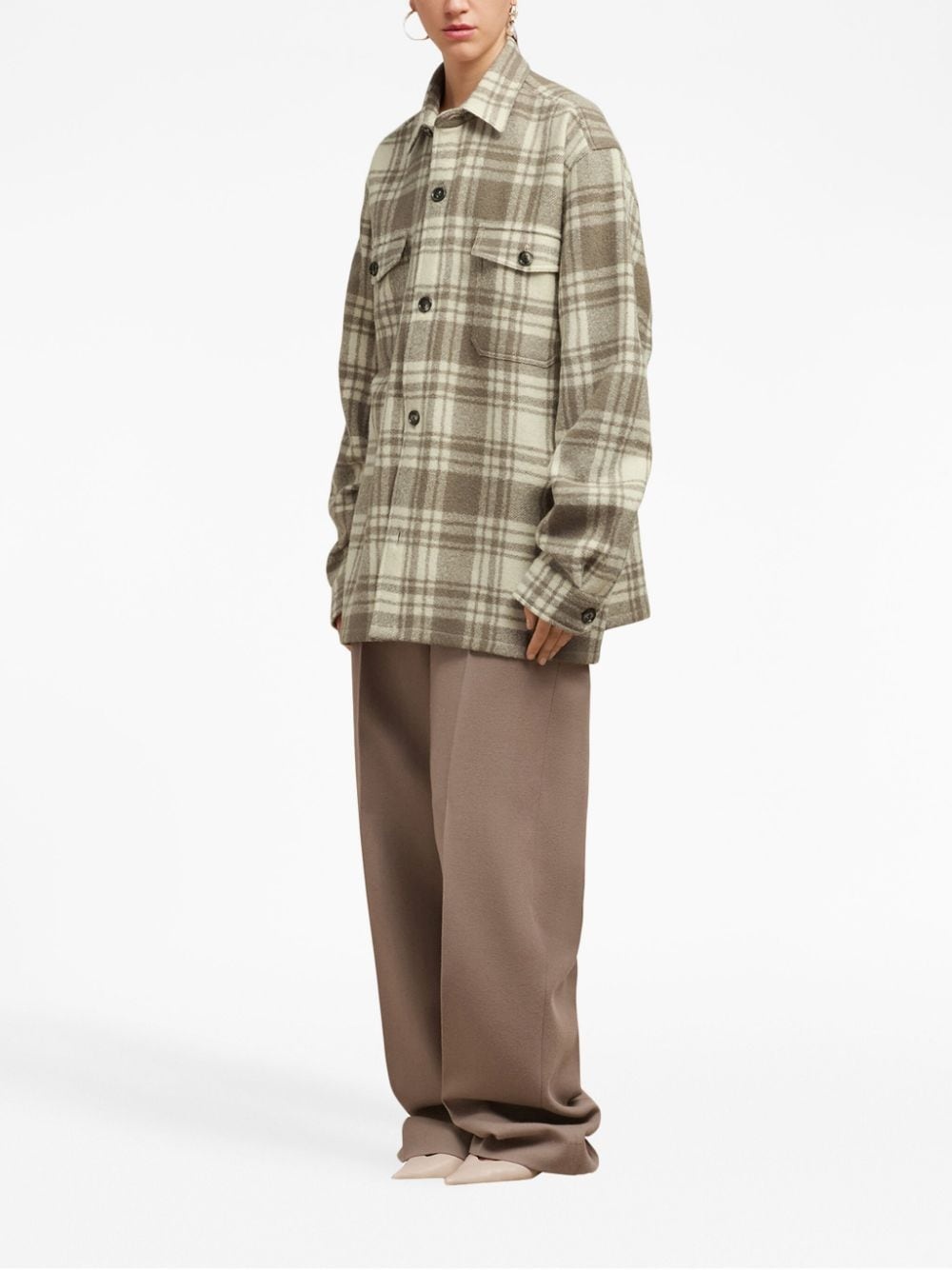 plaid wool shirt jacket - 3