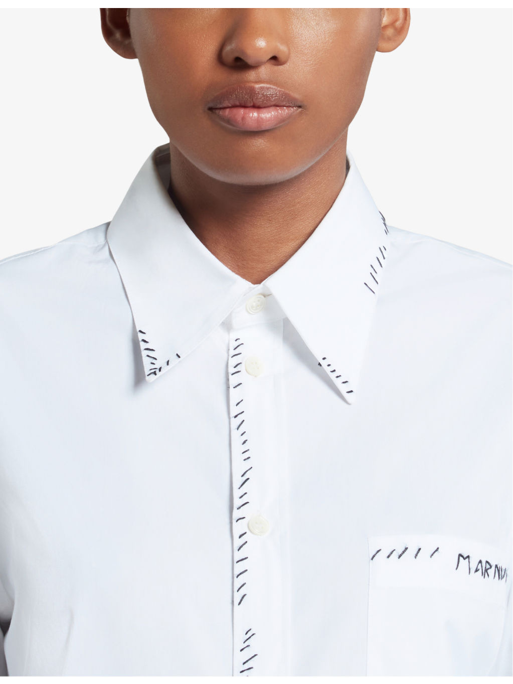 Brand-print patch-pocket cotton shirt - 5