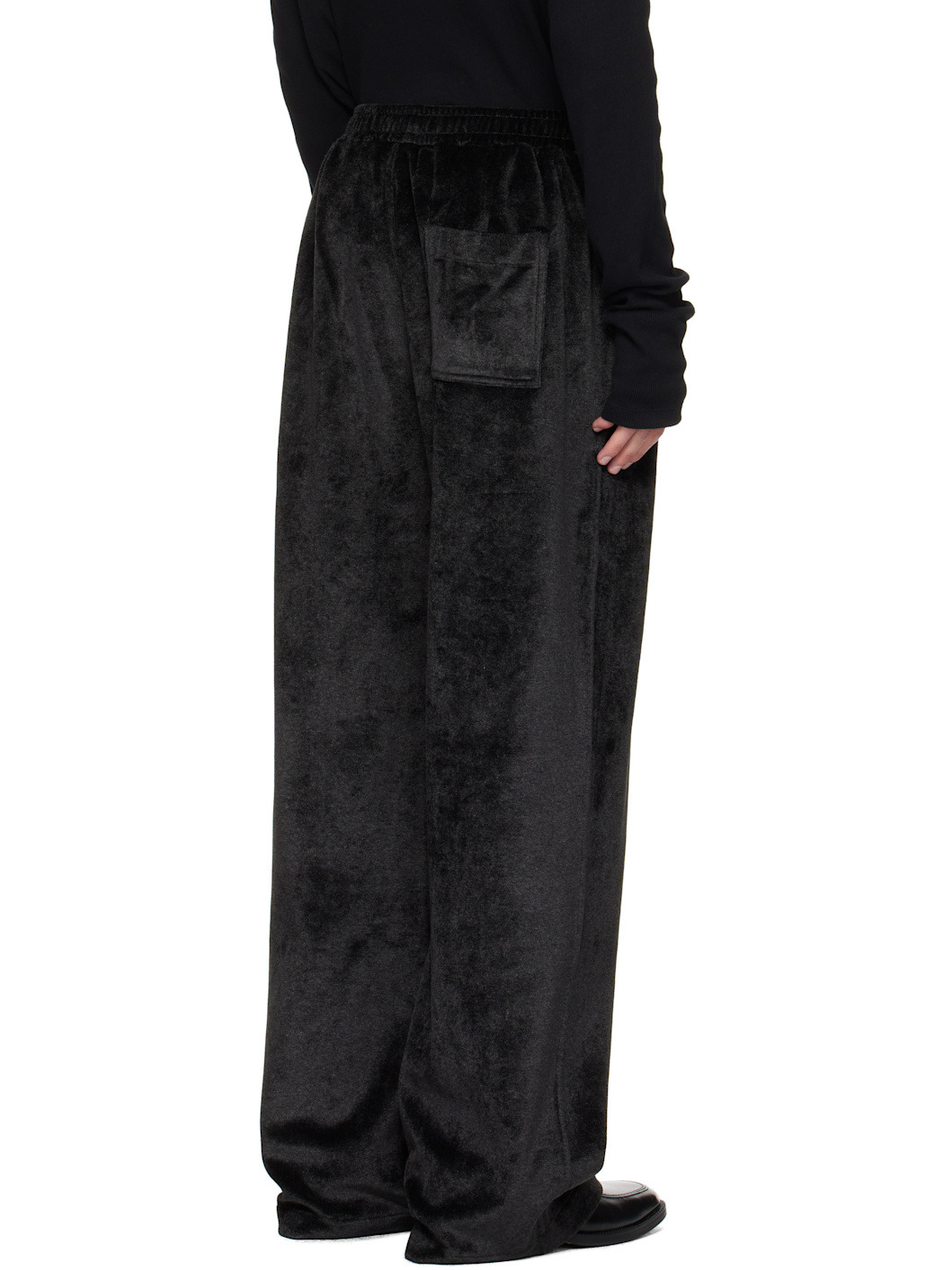 Black Large Pleats Sweatpants - 3