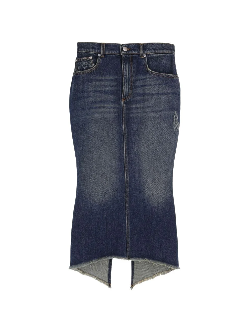distressed asymmetric midi skirt - 1