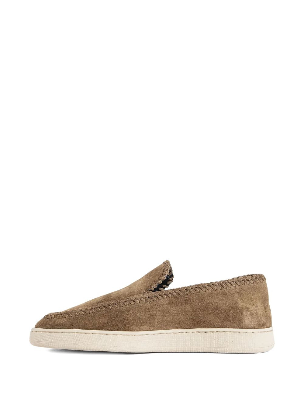 suede stitched loafers - 3