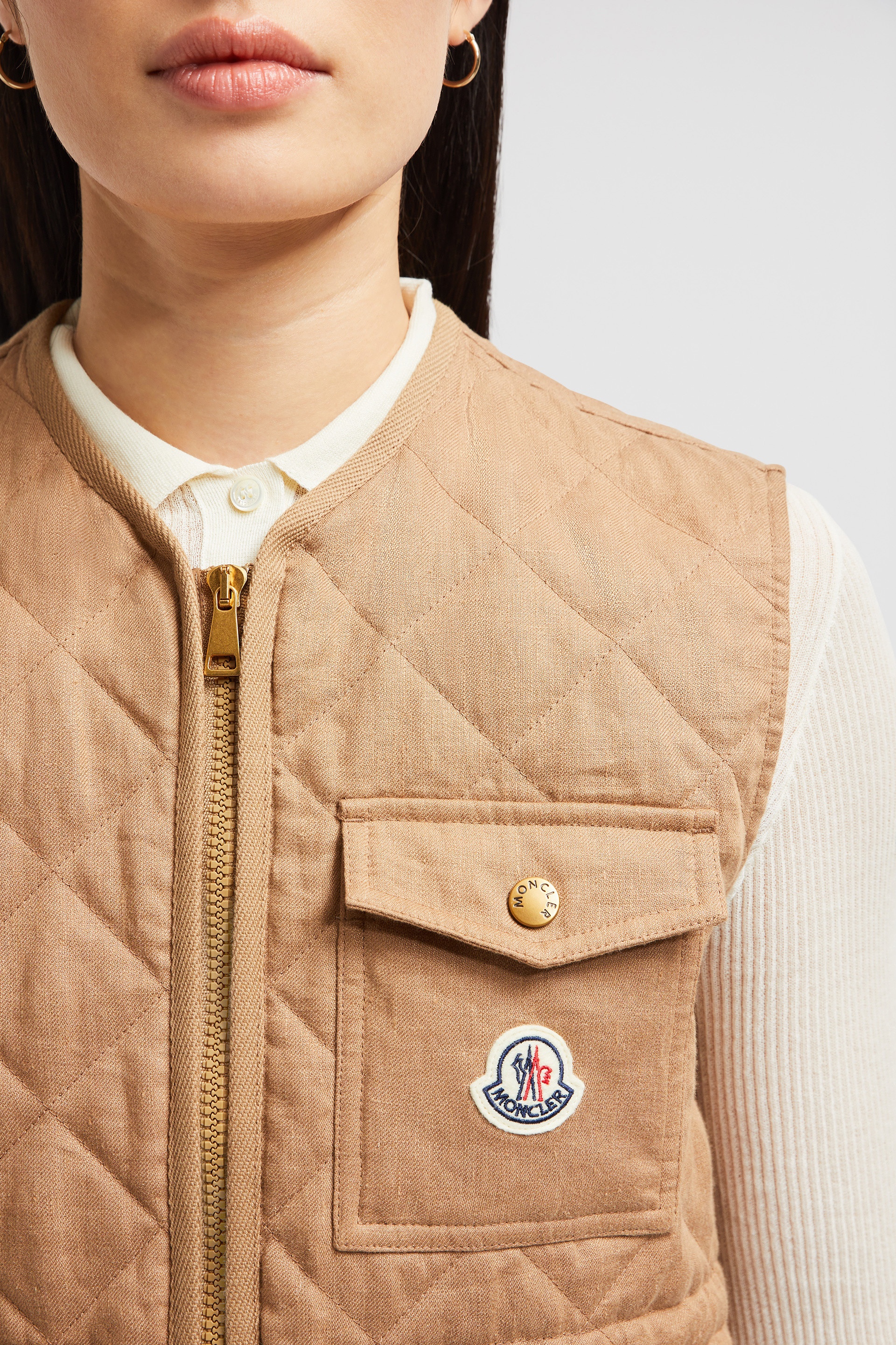 Vigny Diamond-Quilted Padded Linen Vest - 6