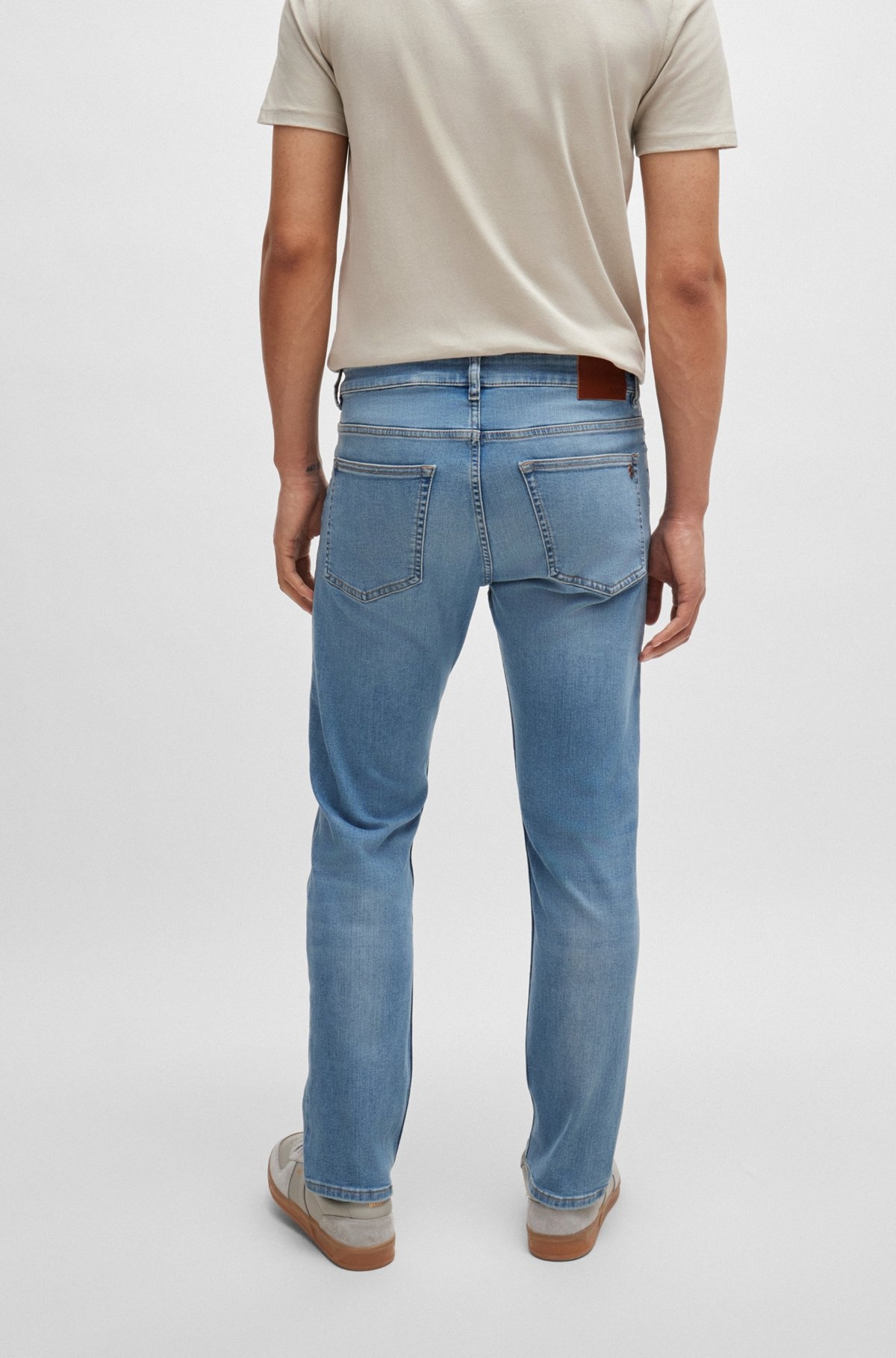 SLIM-FIT JEANS IN BLUE SUPER-STRETCH DENIM - 4