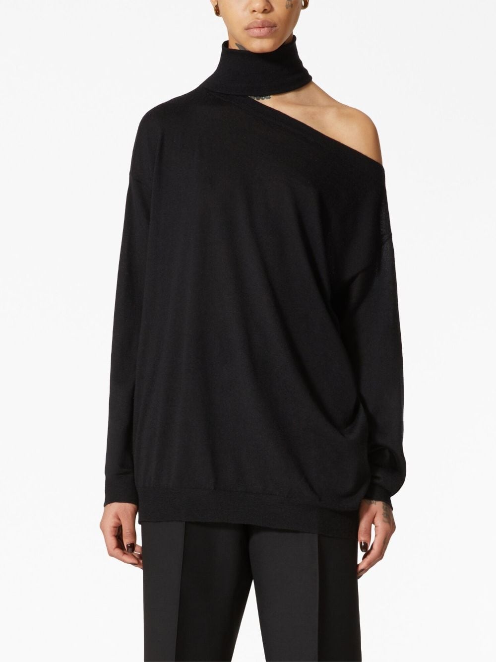 cut-out roll-neck jumper - 3