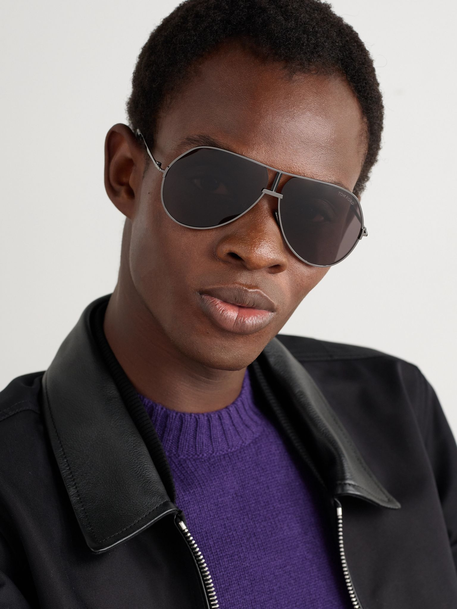 Rickie-02 Aviator-Style Gunmetal-Tone Sunglasses Black - 2