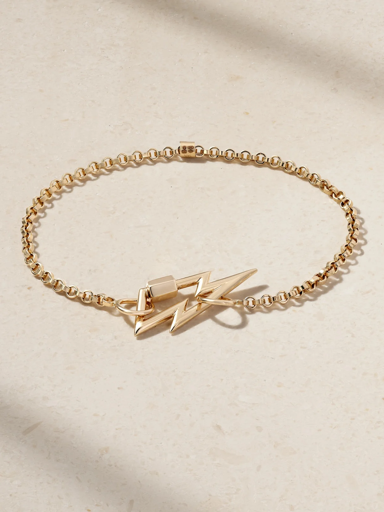 Bolt Lock + Rolo Chain 14-karat Gold Bracelet - 1