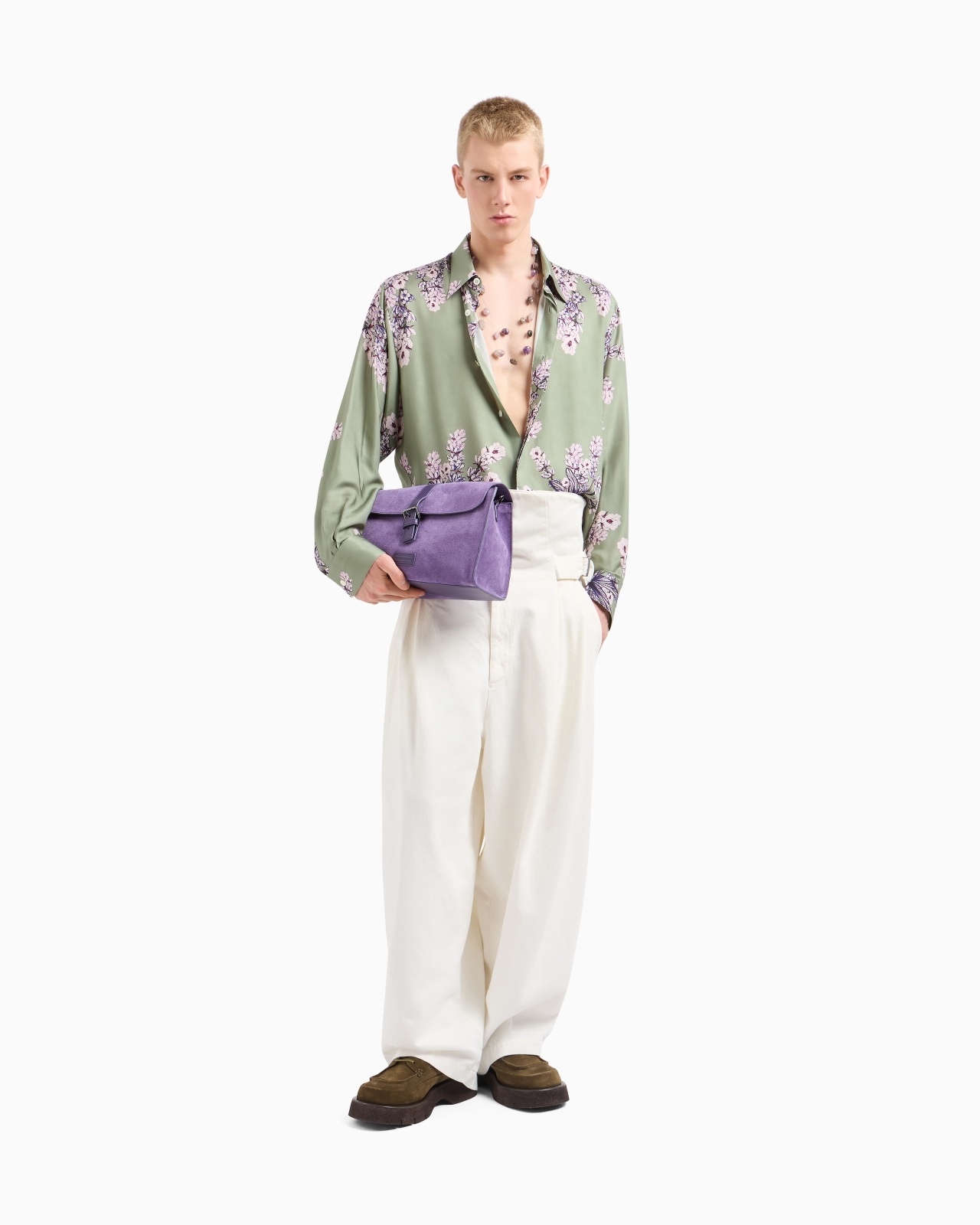 FLUID VISCOSE SHIRT WITH A FLORAL PRINT - 2