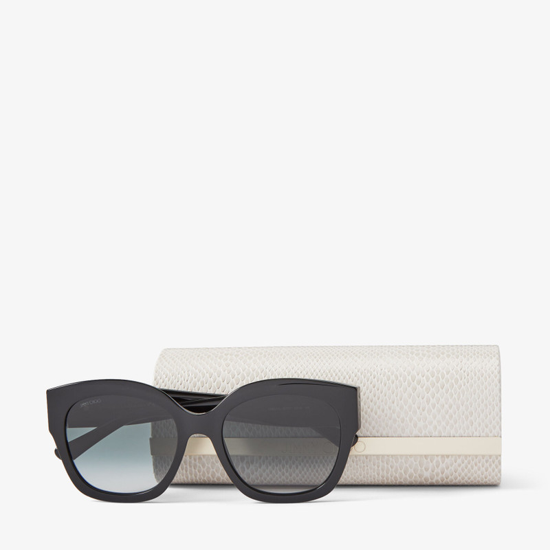 Leela Black Square Frame Sunglasses with Glitter 4
