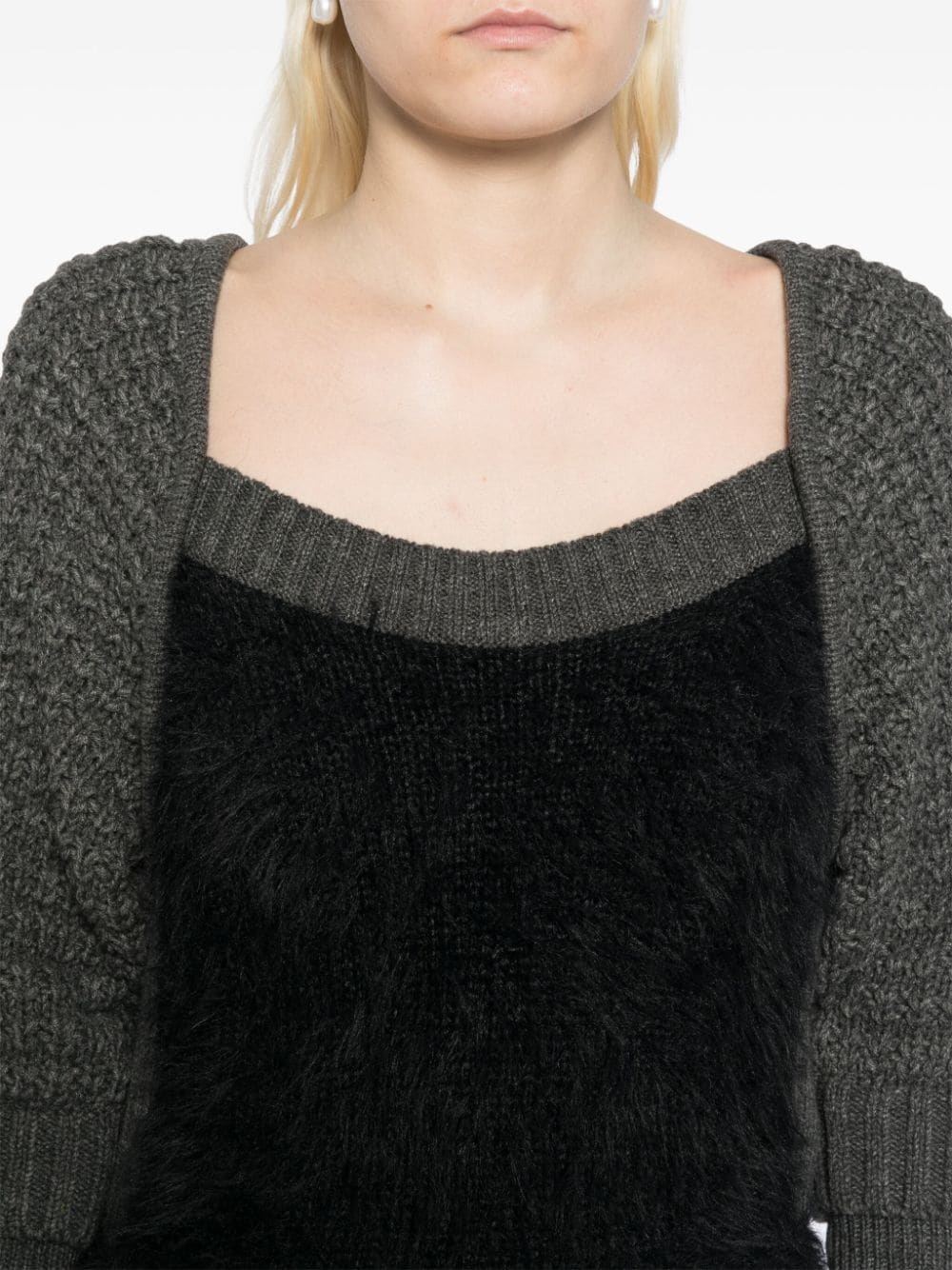 furry chunky knit top - 5