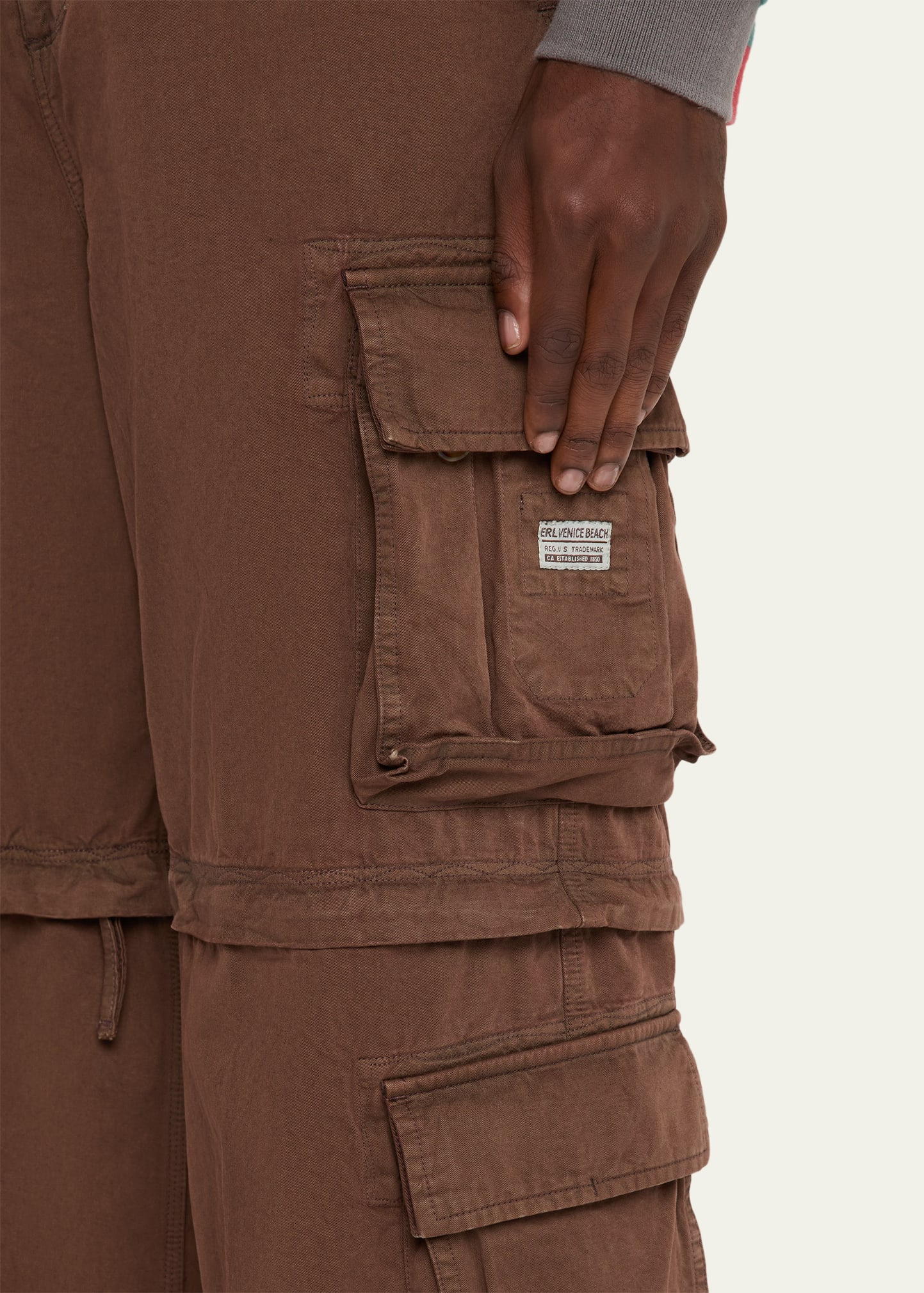 Men's Cotton Zip-Off Wide Leg Cargo Pants - 5