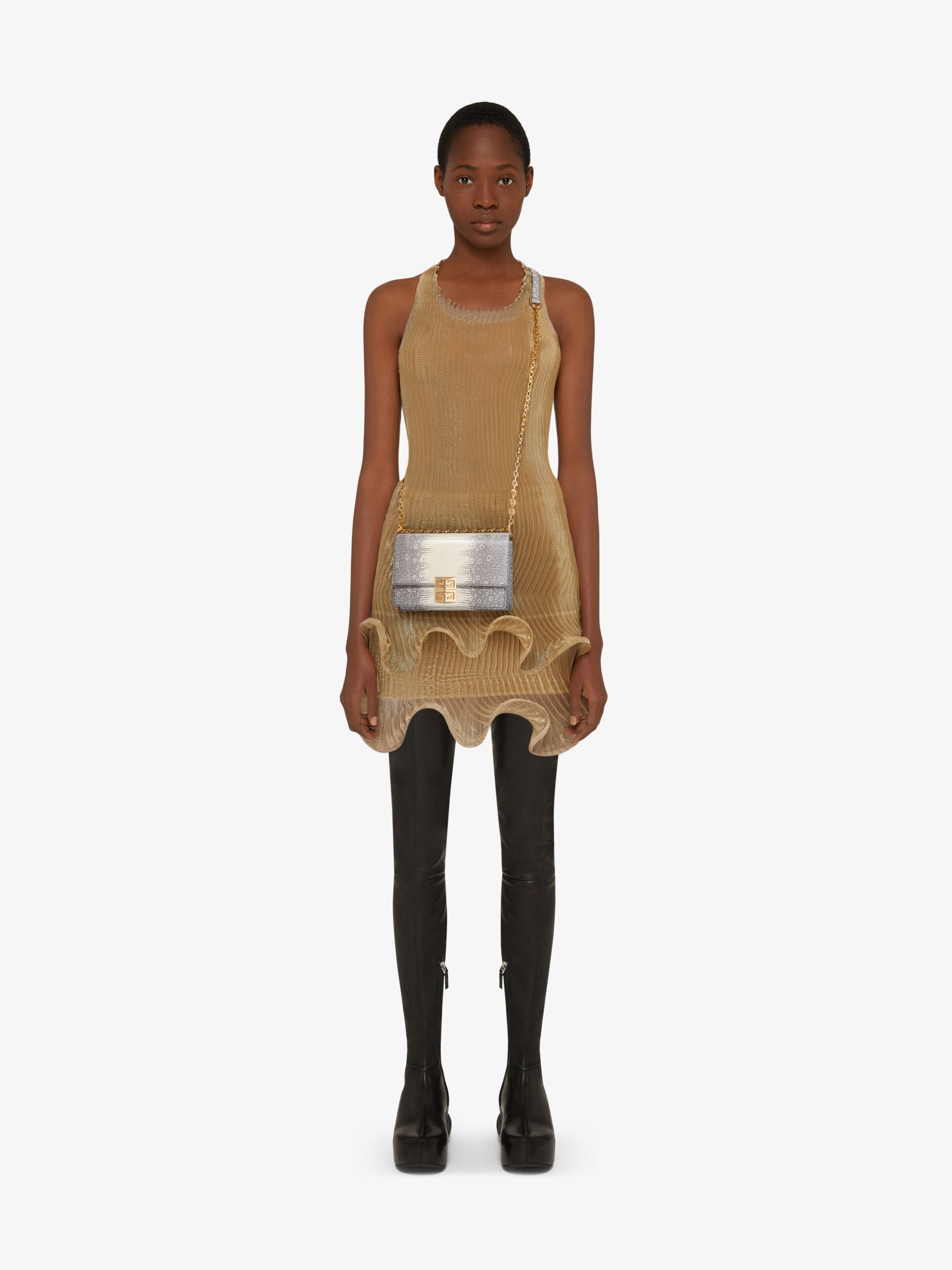 SMALL 4G BAG IN LIZARD WITH CHAIN - 2