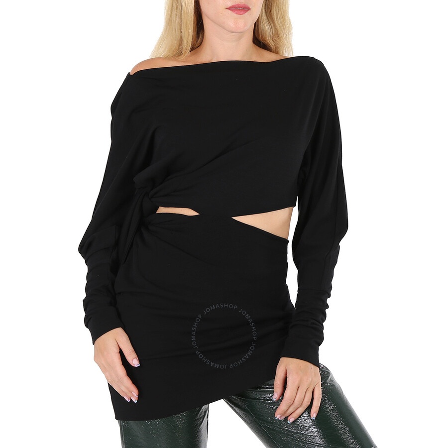 Khaite Ladies Black Lanie Knotted Cutout Tunic Top - 3