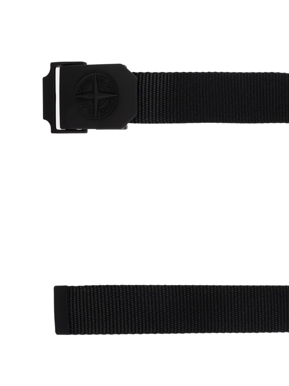 logo-buckle tape belt - 2