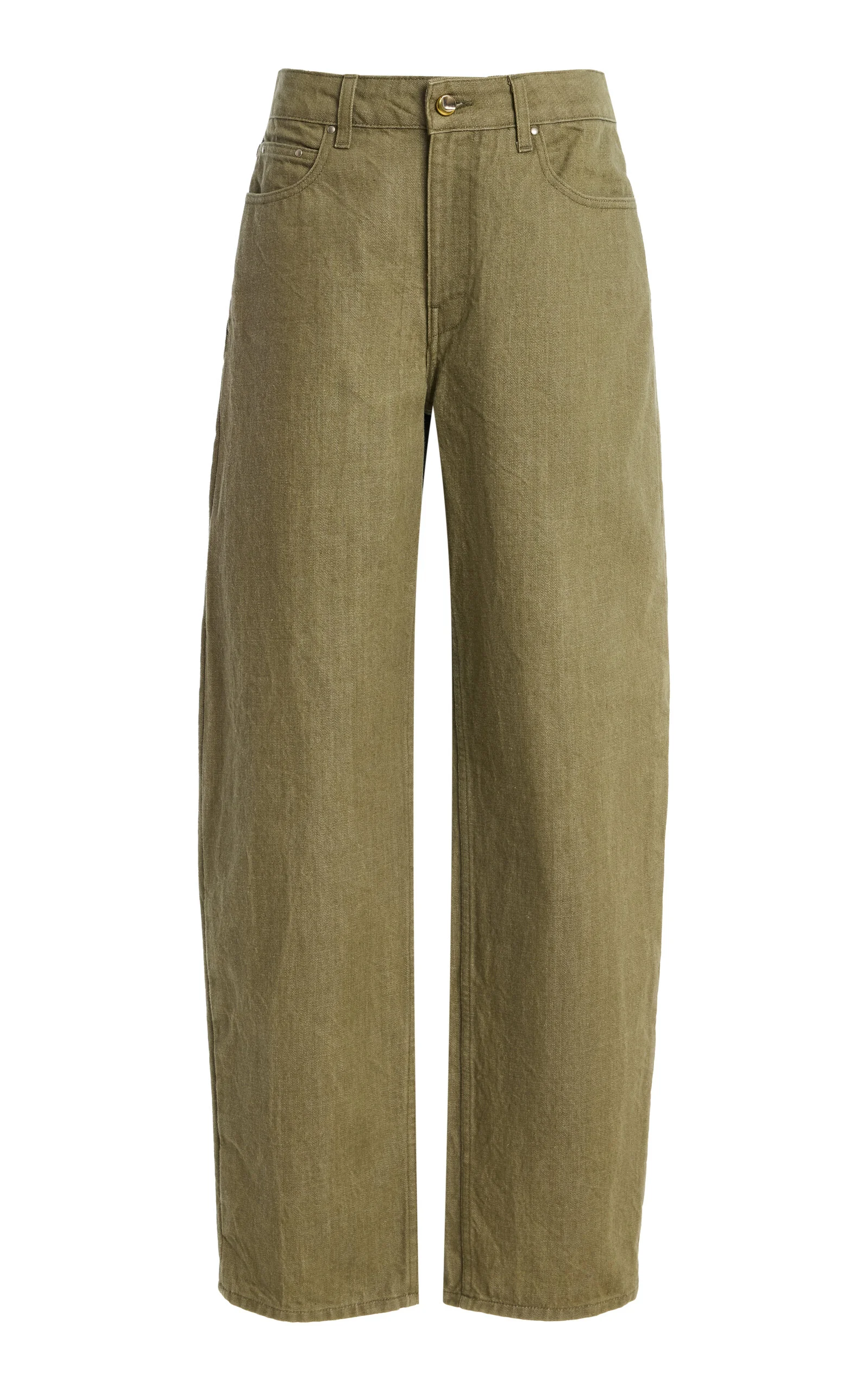 Rider Rigid Low-Rise Bowed-Leg Jeans green - 1