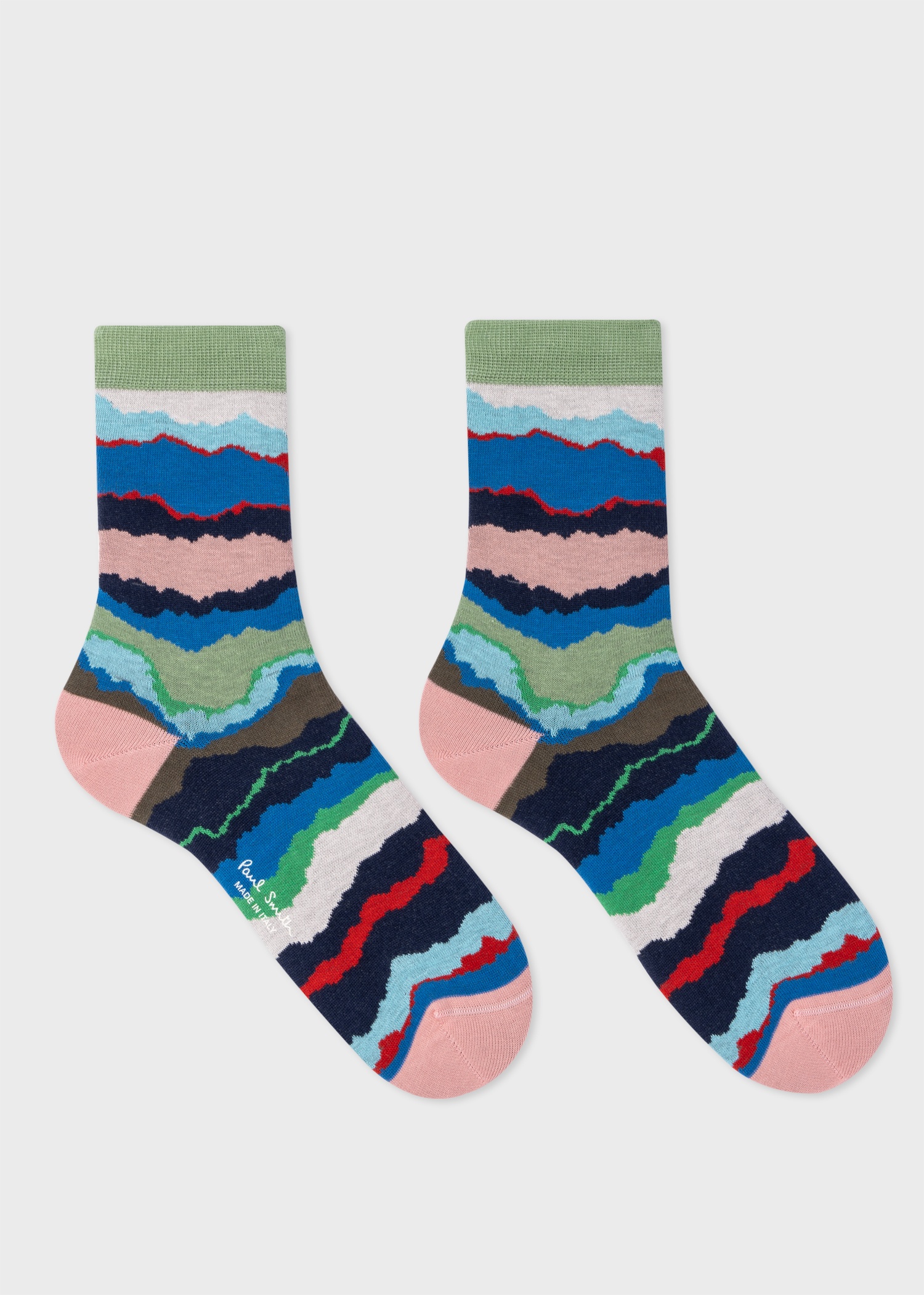 Women's Blue 'Torn Stripe' Socks - 2