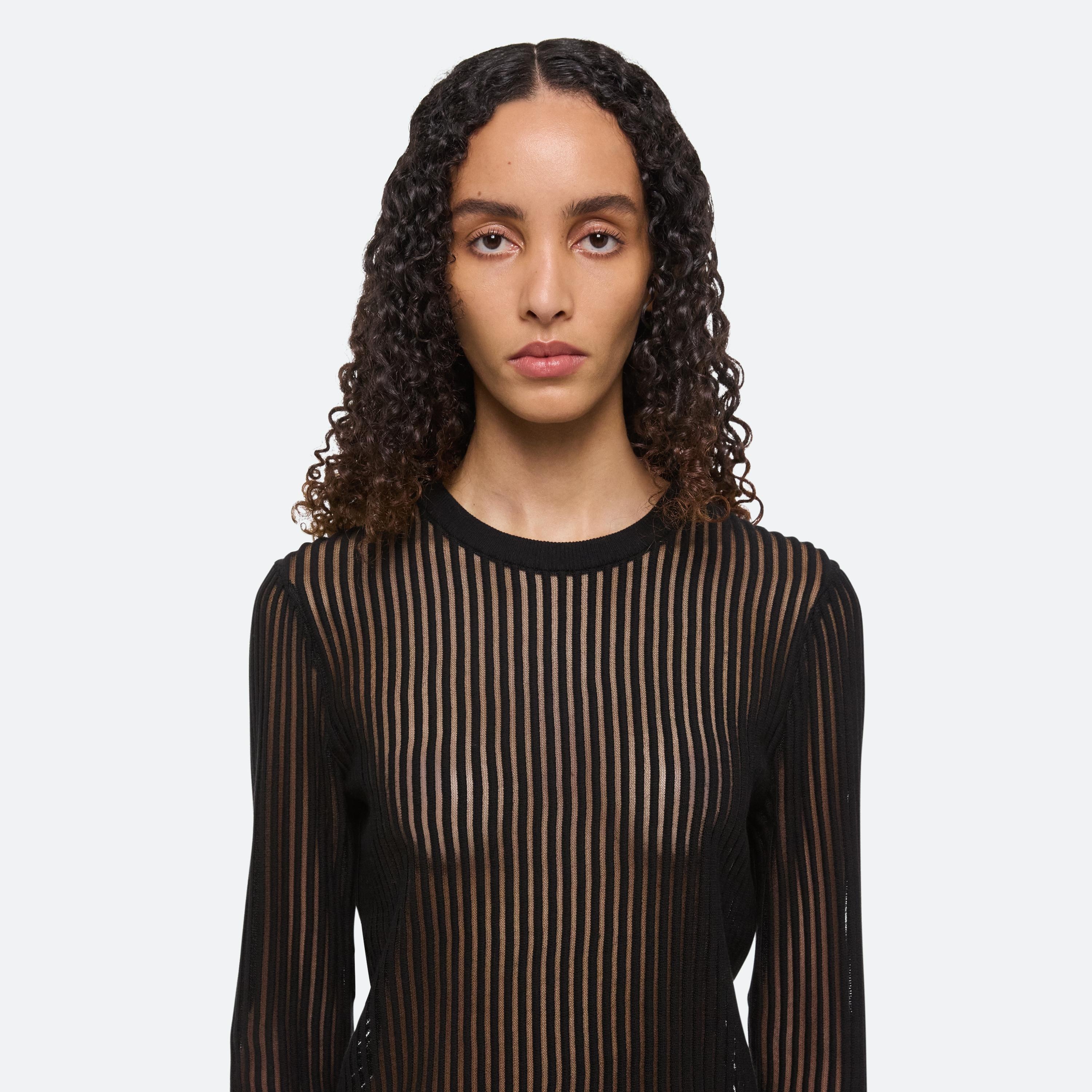 SPACED SHEER CREWNECK - 6