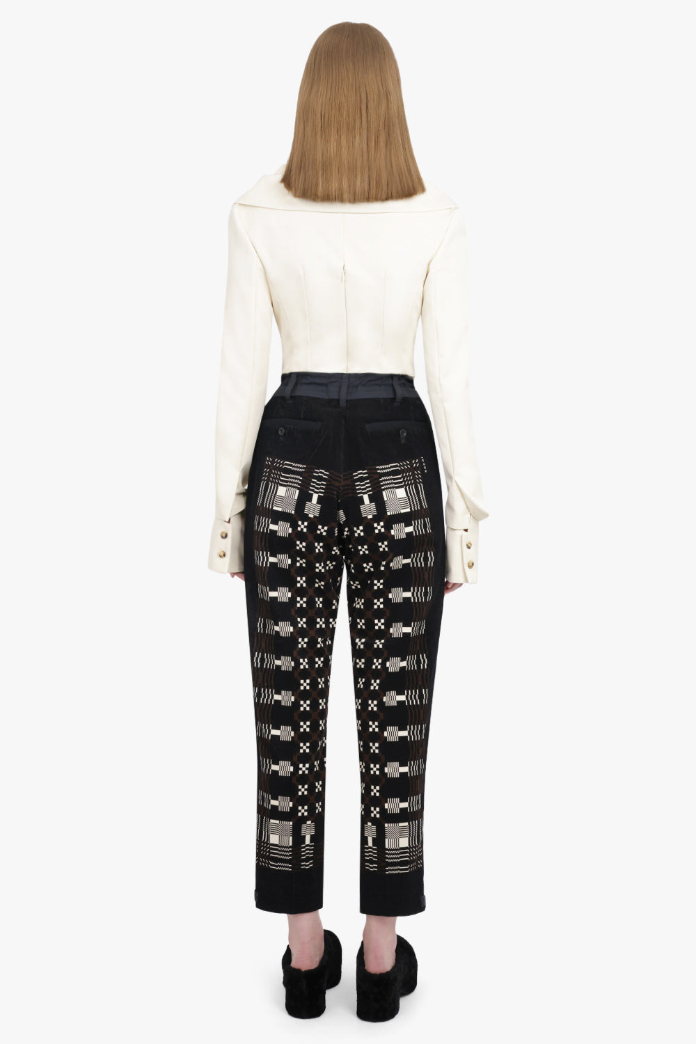 GEOMETRIC PRINT PANTS | BLACK - 3