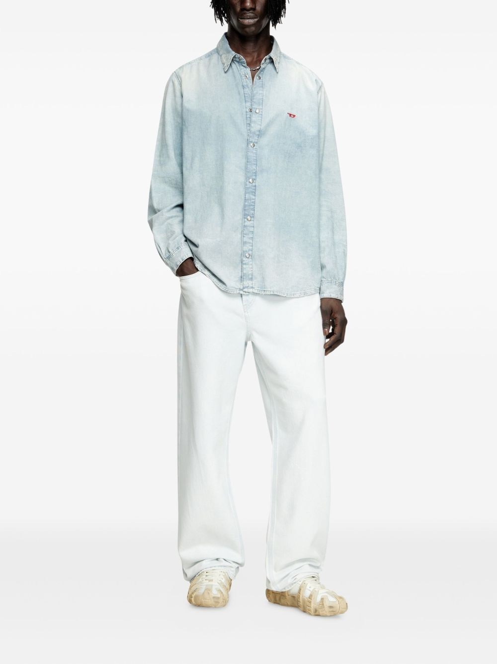D-Simply bleach-effect denim shirt - 2
