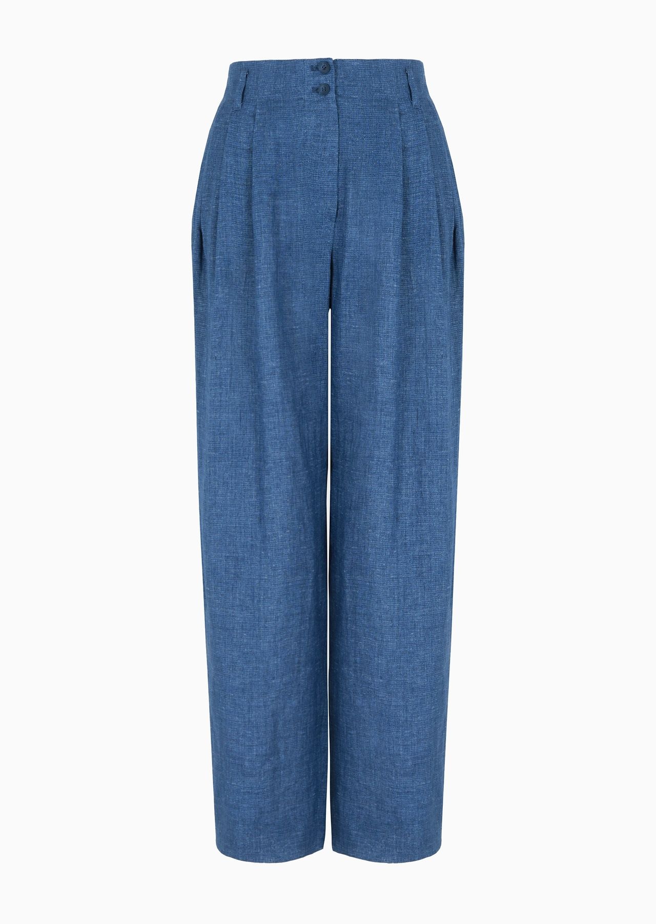 Icon ovel-leg trousers with pleats in washed linen - 1