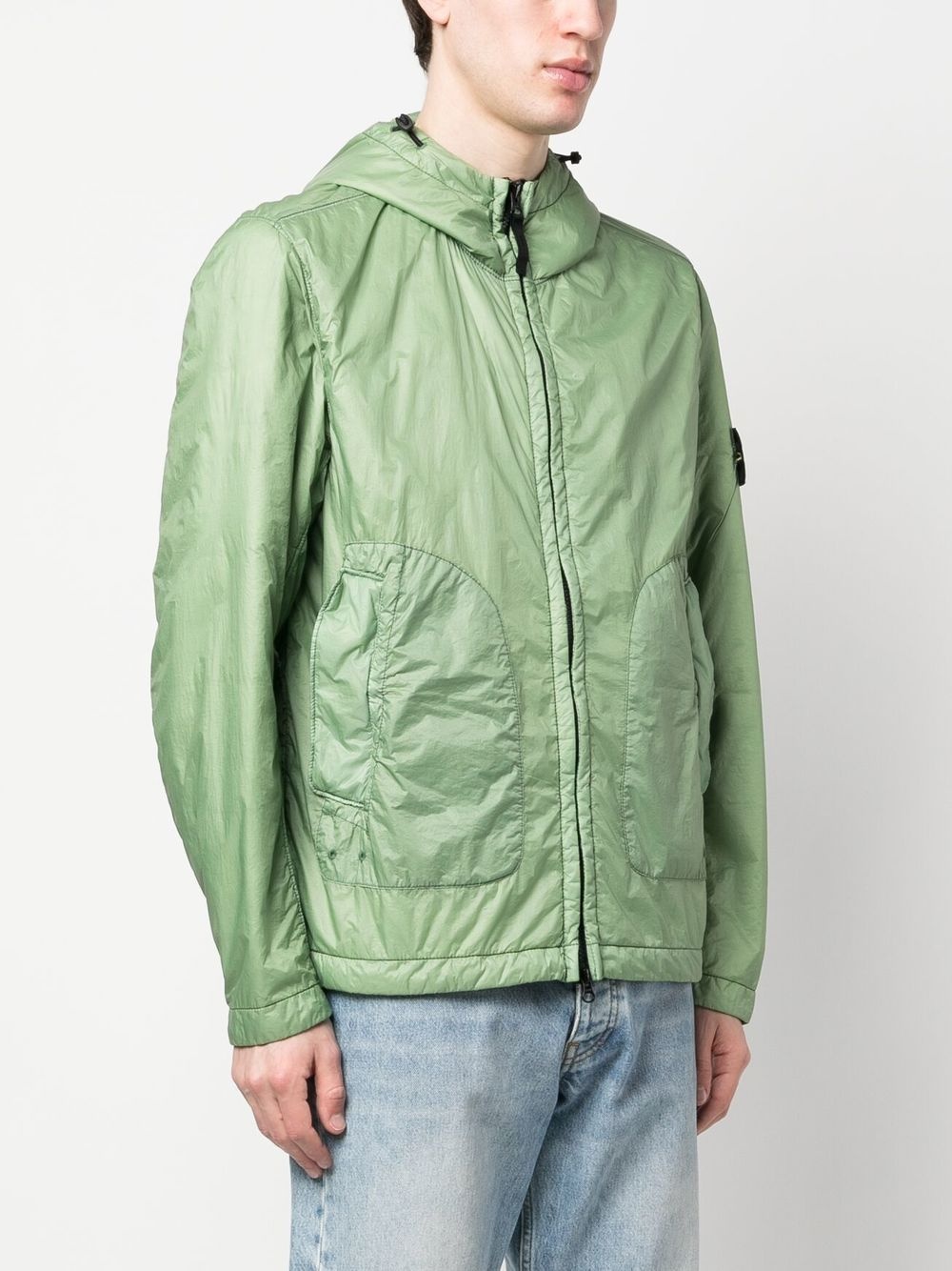 logo-patch hooded jacket - 3
