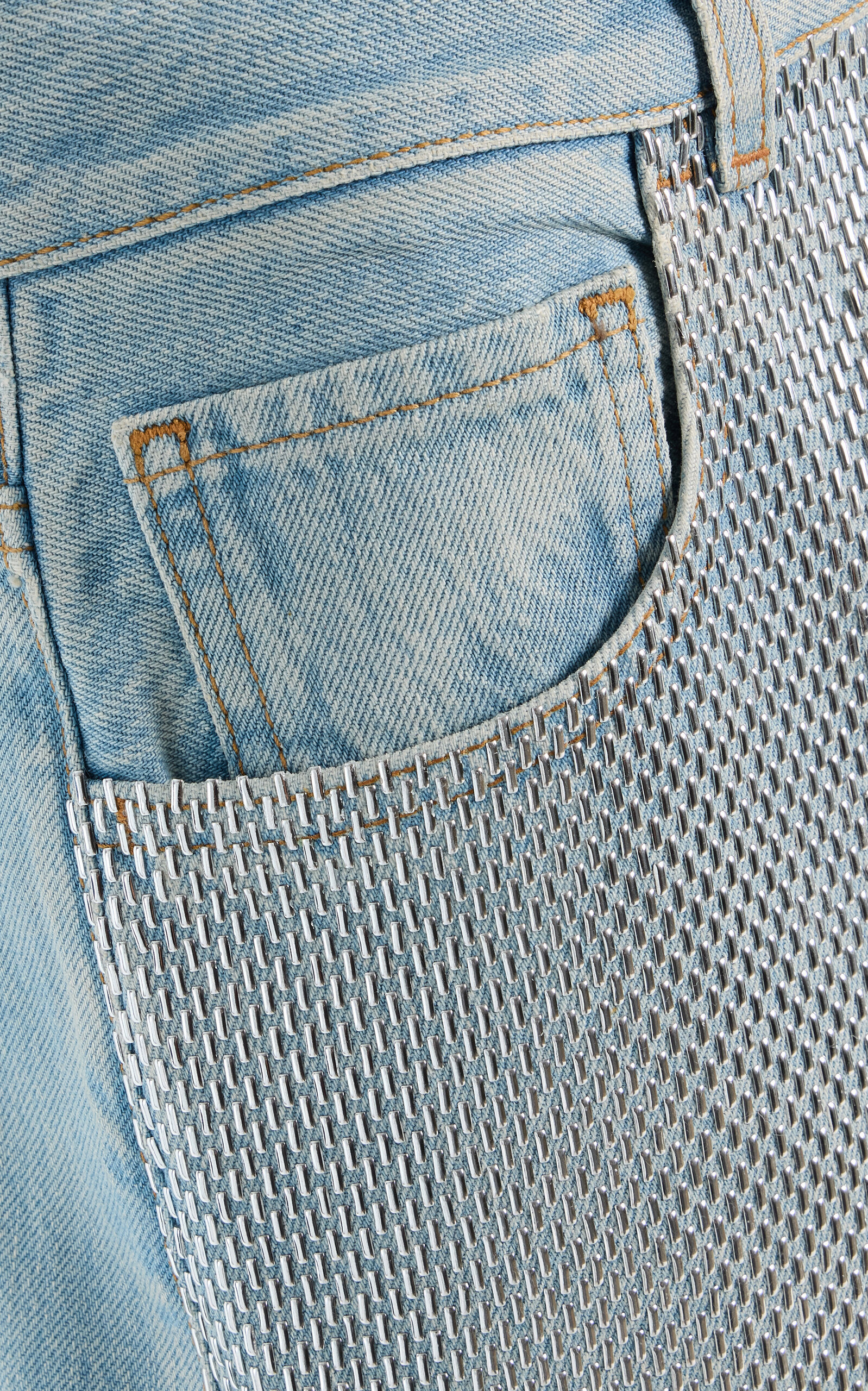 Bibi Stapled Rigid High-Rise Barrel-Leg Jeans blue - 5