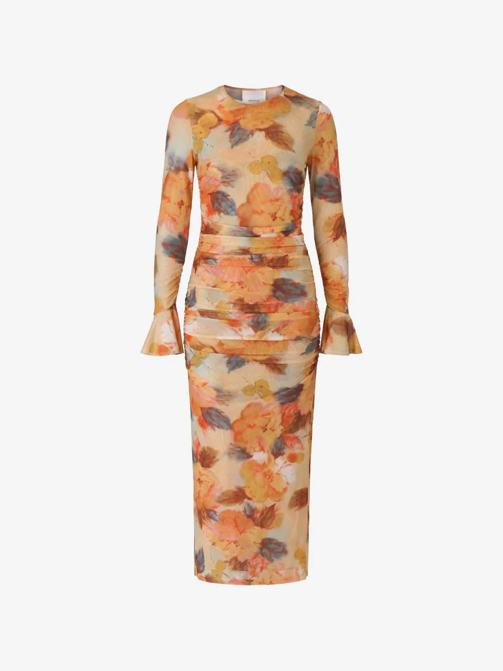 floral-print ruched maxi dress - 1