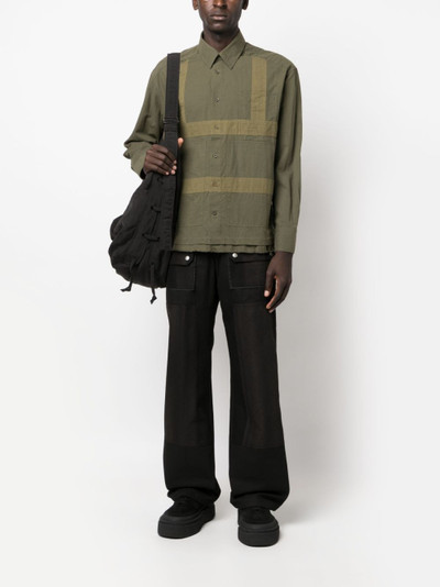 Craig Green geometric-panelled cotton shirt outlook