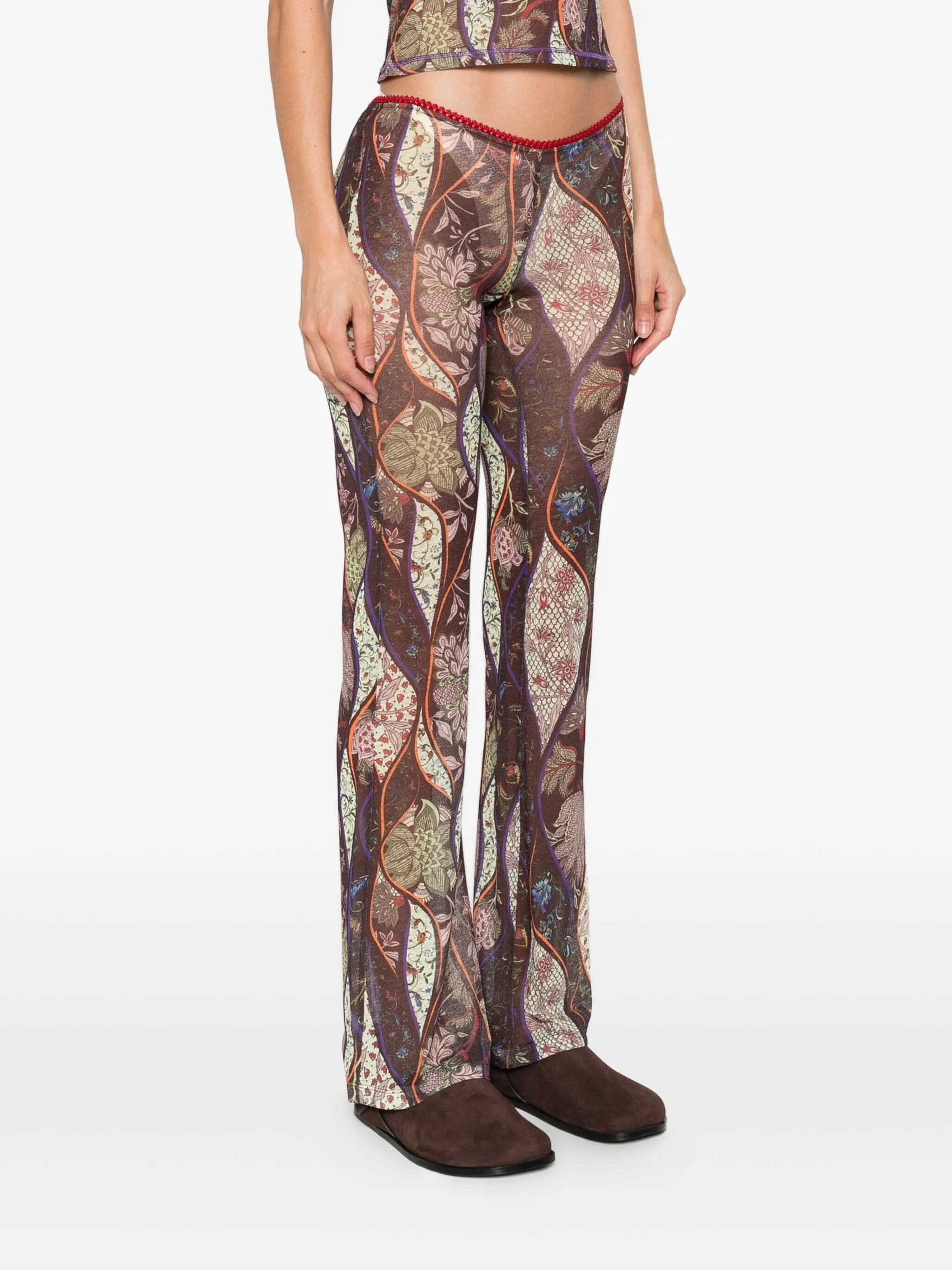 Siedres Floral-pattern Flared Trousers - 5