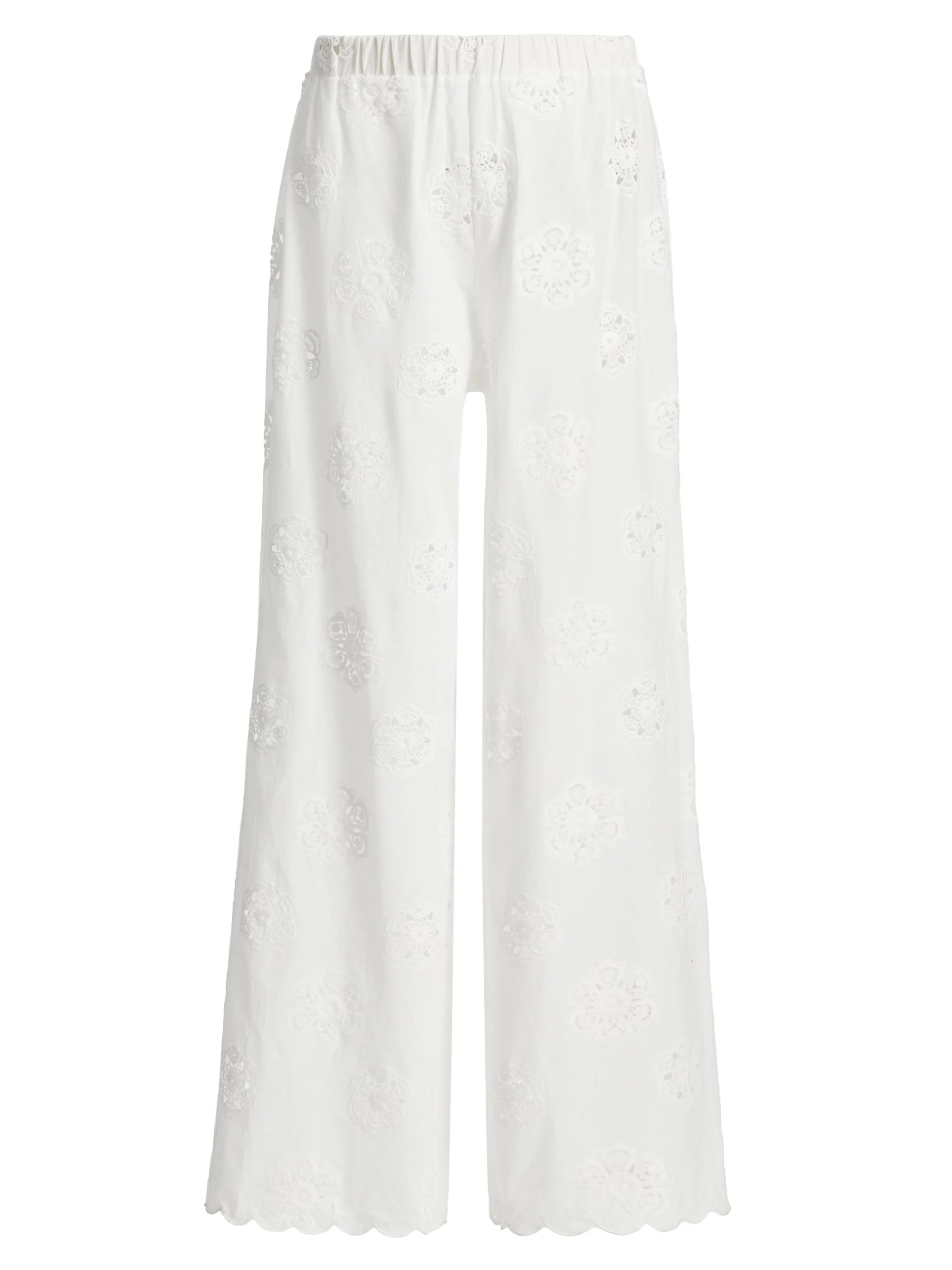 Women's Tiago High-Rise Anglaise Cotton Pants - Macadamia - 1