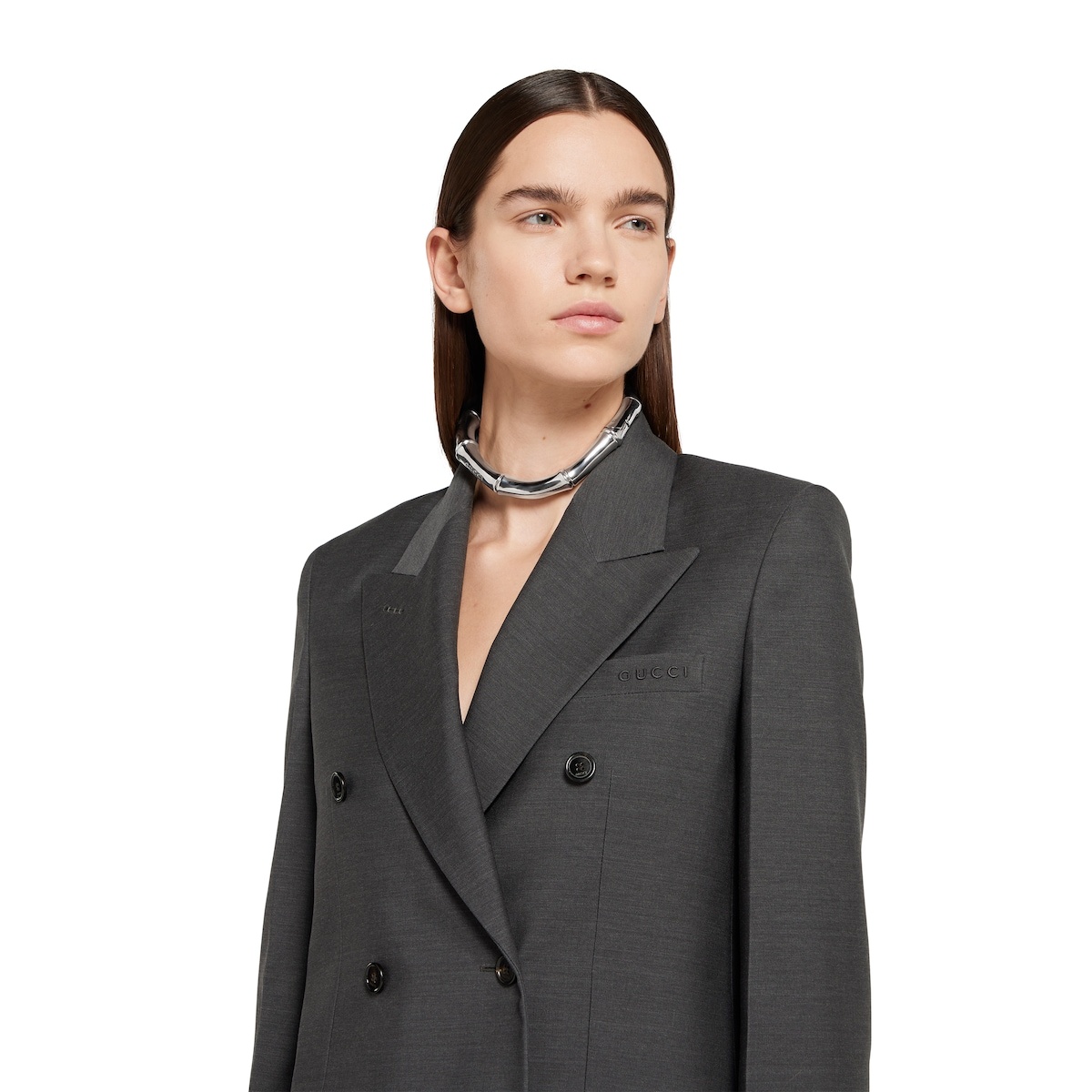 ジャケット Gucci Double-Breasted Jacket In Wool Double-breasted GG wool jacket in black | GUCCI® US