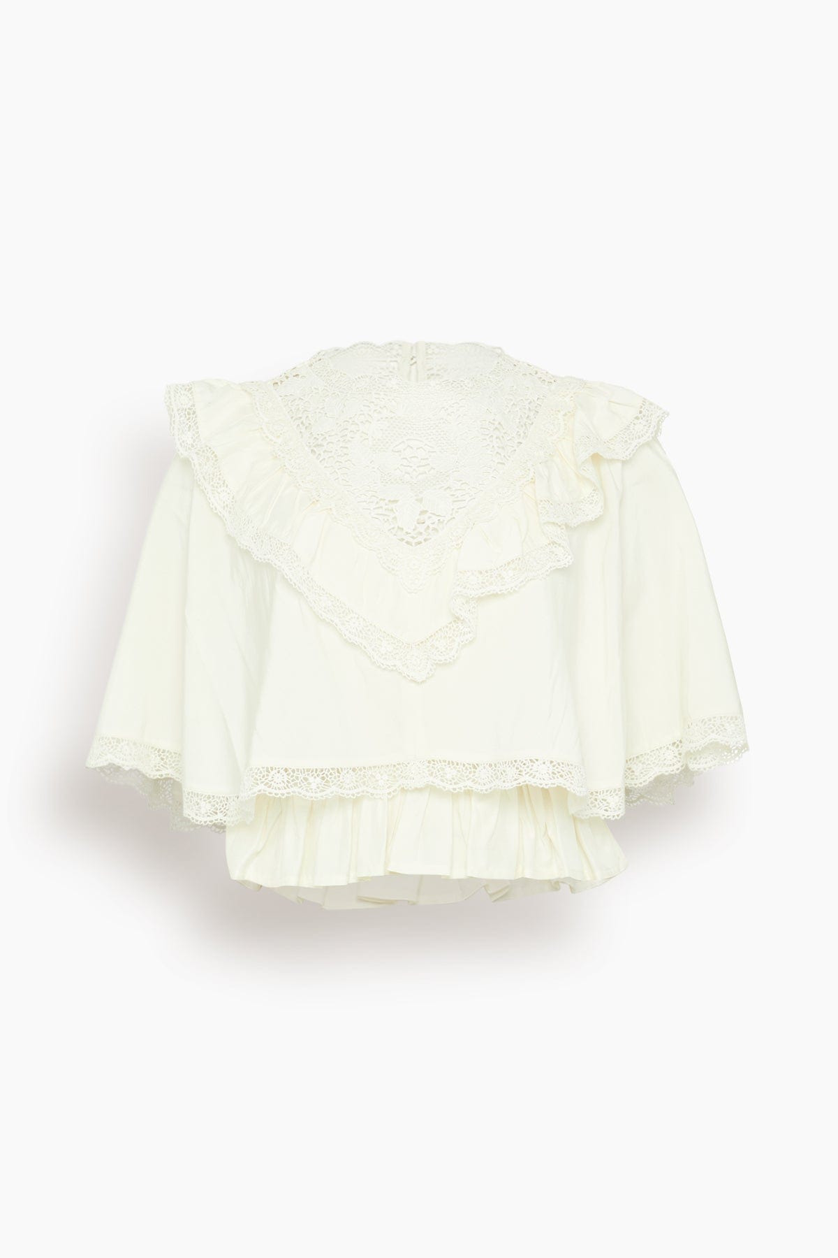 Shanna Lace Capelet Top in Cream - 1