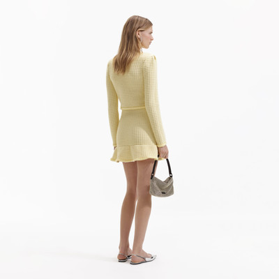 self-portrait Yellow Textured Knit Skirt outlook