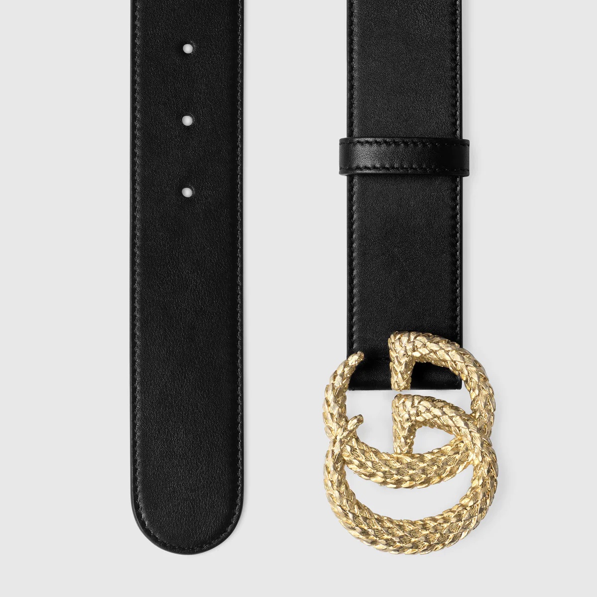 Belt with textured Double G buckle - 2