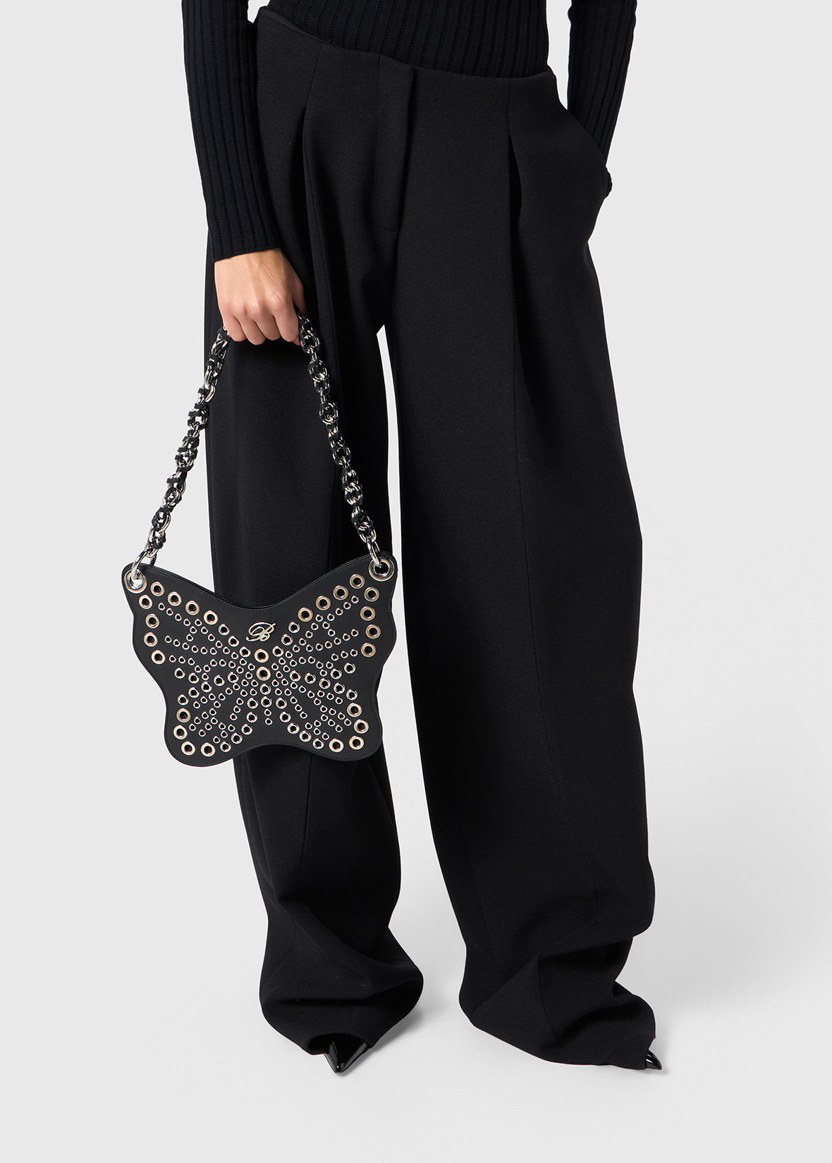 BUTTERFLY MINI LEATHER BAG WITH METAL DETAILS - 5