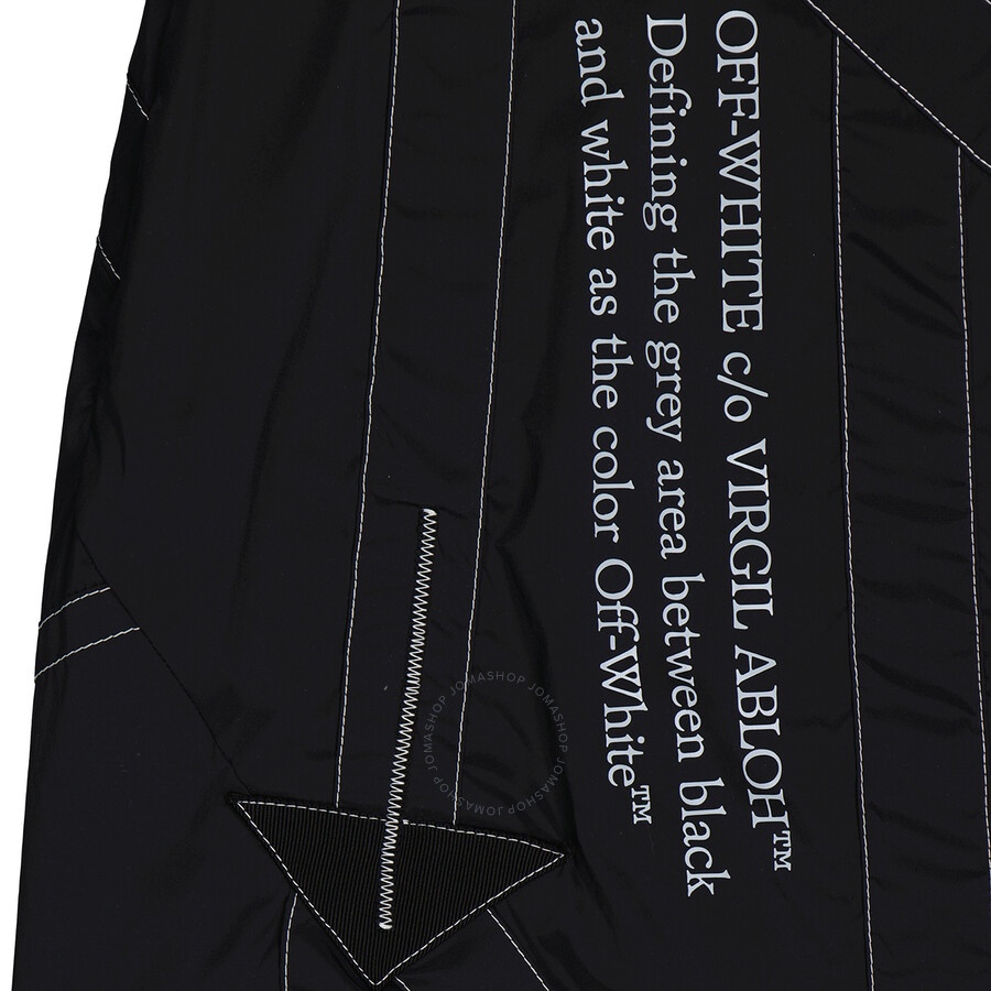 Off-White Side-Vent Asymmetric Skirt in Black White - 7