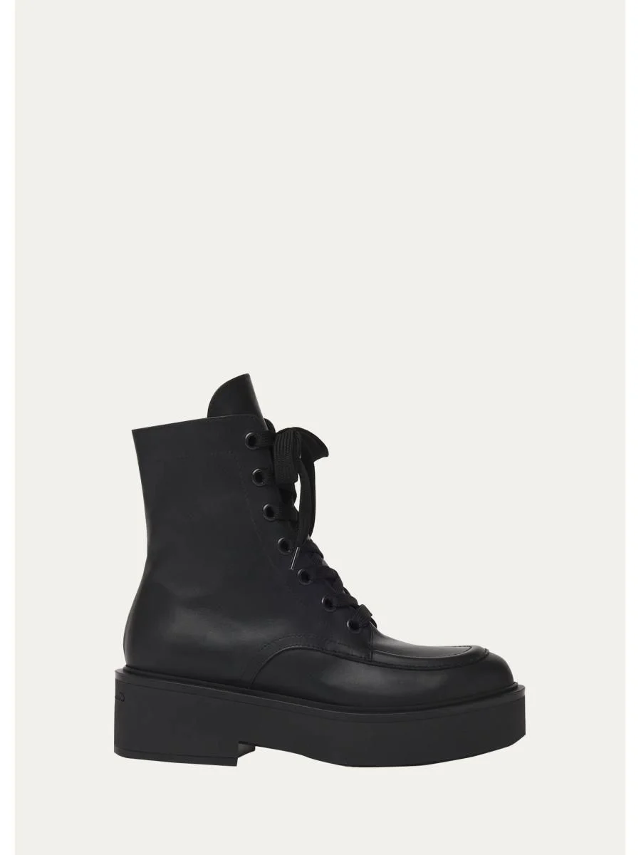 Leather Combat Boots - 1