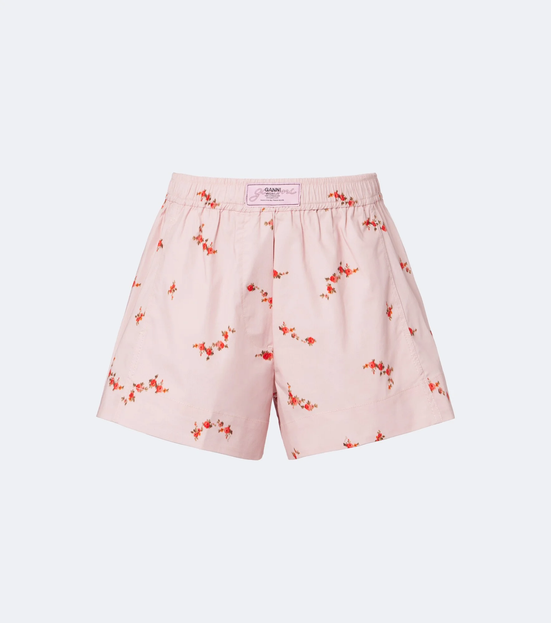 Floral cotton-blend poplin shorts - 1