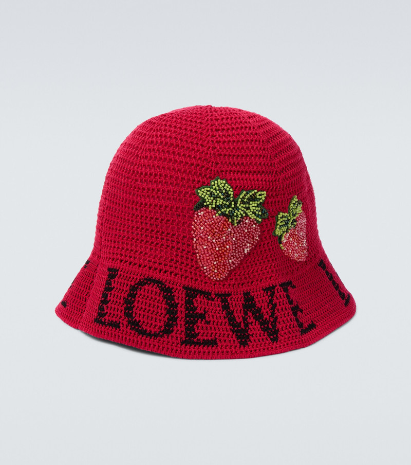 Loewe Strawberry beaded bucket hat outlook
