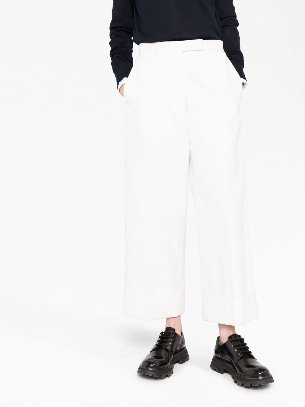 Thom Browne Women High Waisted Straight Leg Trouser In Organic Cotton Canvas - 7