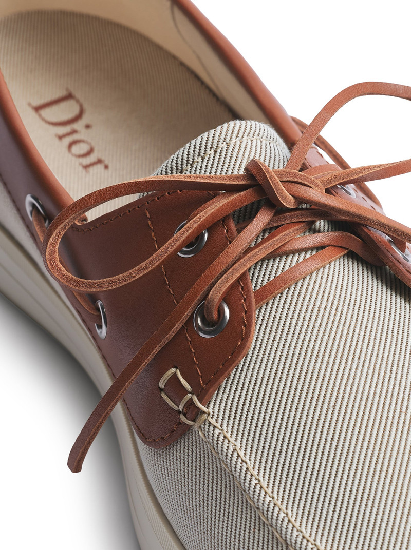 DIORIVIERA CHESTER BOAT SHOES IN COTTON CANVAS AND CALFSKIN 7
