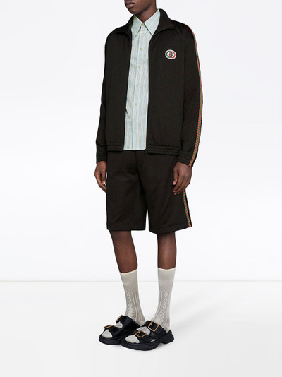 GUCCI patch detailed mesh bermuda shorts outlook