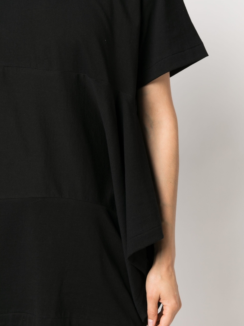 draped-detail cotton T-shirt - 5