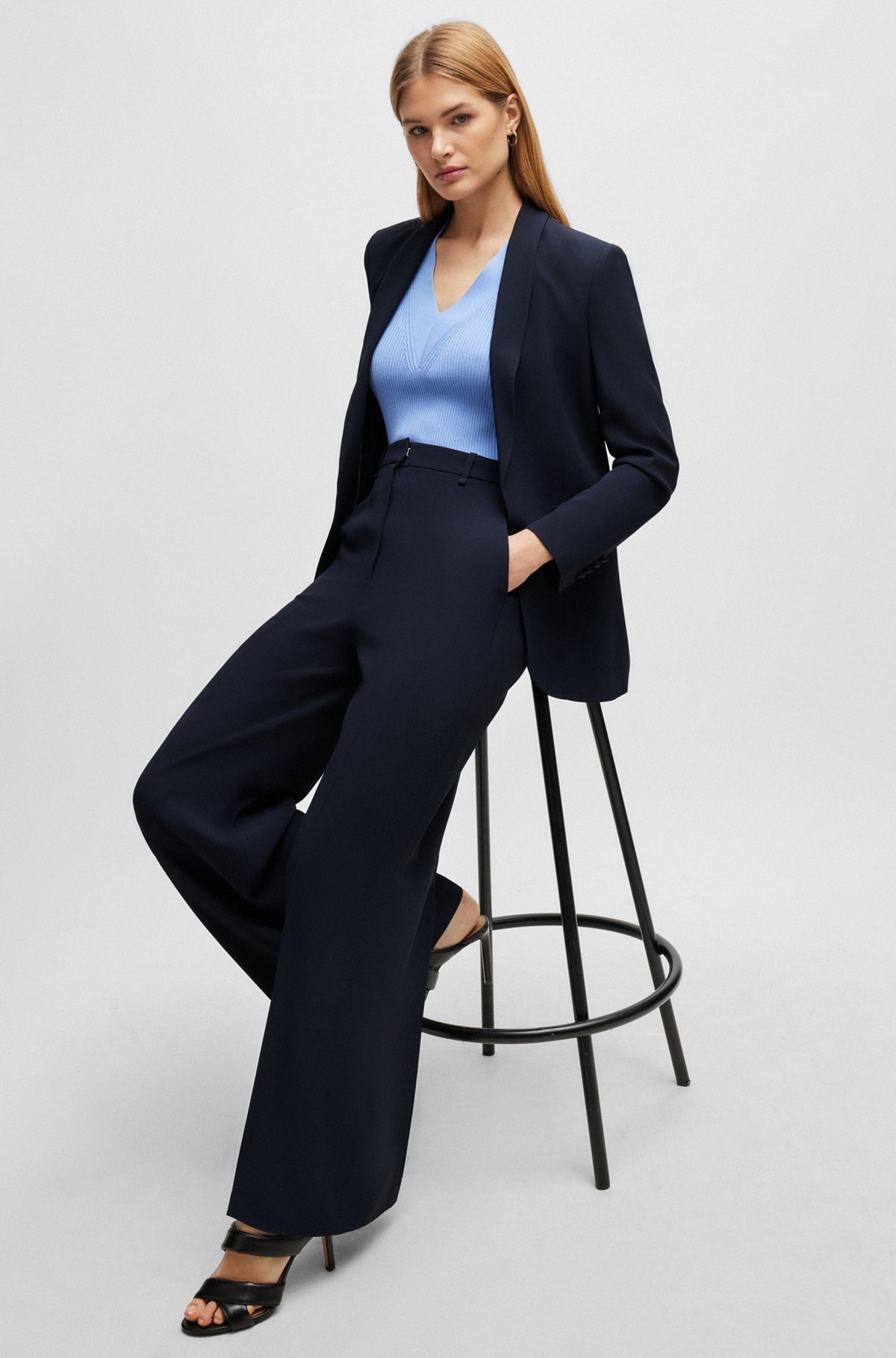 HIGH-WAISTED RELAXED-FIT TROUSERS WITH WIDE LEG - 5