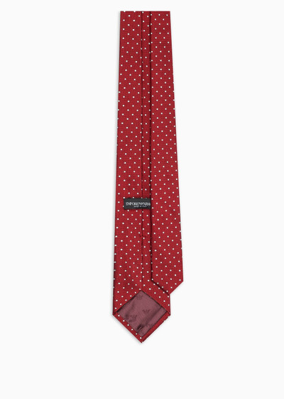 EMPORIO ARMANI Pure silk tie with jacquard polka dot-effect micro-check outlook