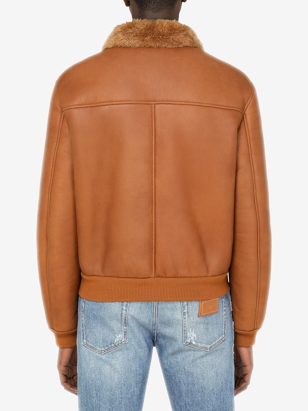 shearling lined bomber jacket - 4